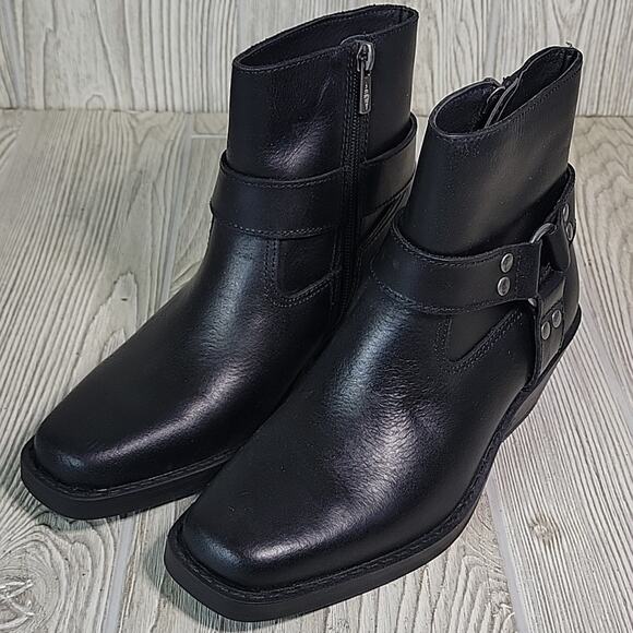 Sun + Stone Pheobie Leather Square Toe Harness Moto Ankle Boots Womens 5 NEW - Picture 12 of 14